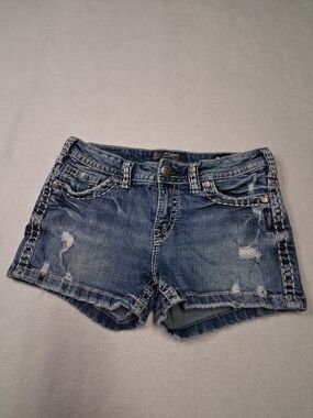 Silver Jeans Blue Distressed Women's Denim Shorts